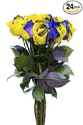 24 Stems - Fresh Cut Yellow & Purple Roses from Flower Explosion