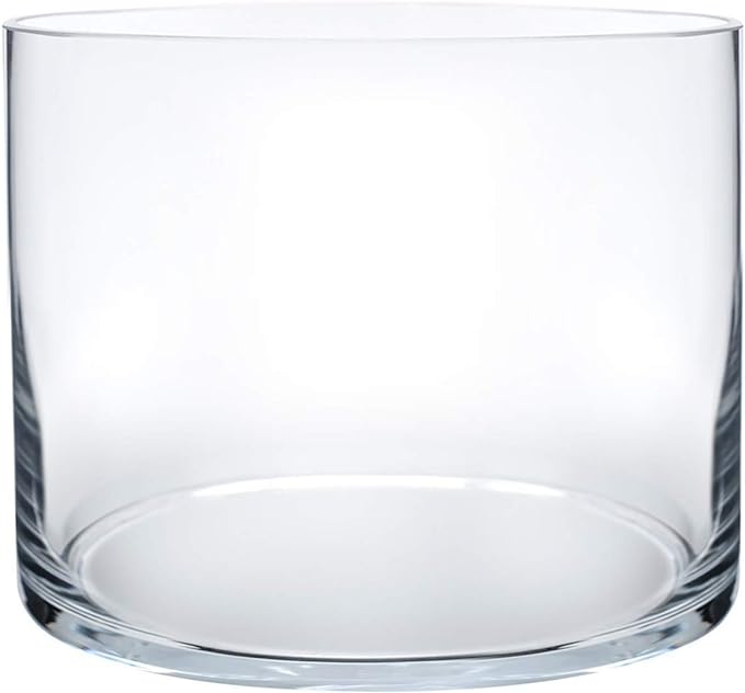 Royal Imports Flower Glass Vase Decorative Centerpiece for Home or Wedding - Cylinder Shape, 6" Tall, 6" Opening, Clear