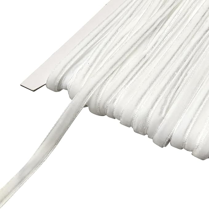 Chenkou Craft White 25 Yards 1/4" Velvet Ribbon Lots Bulk (White, 1/4"(6mm))