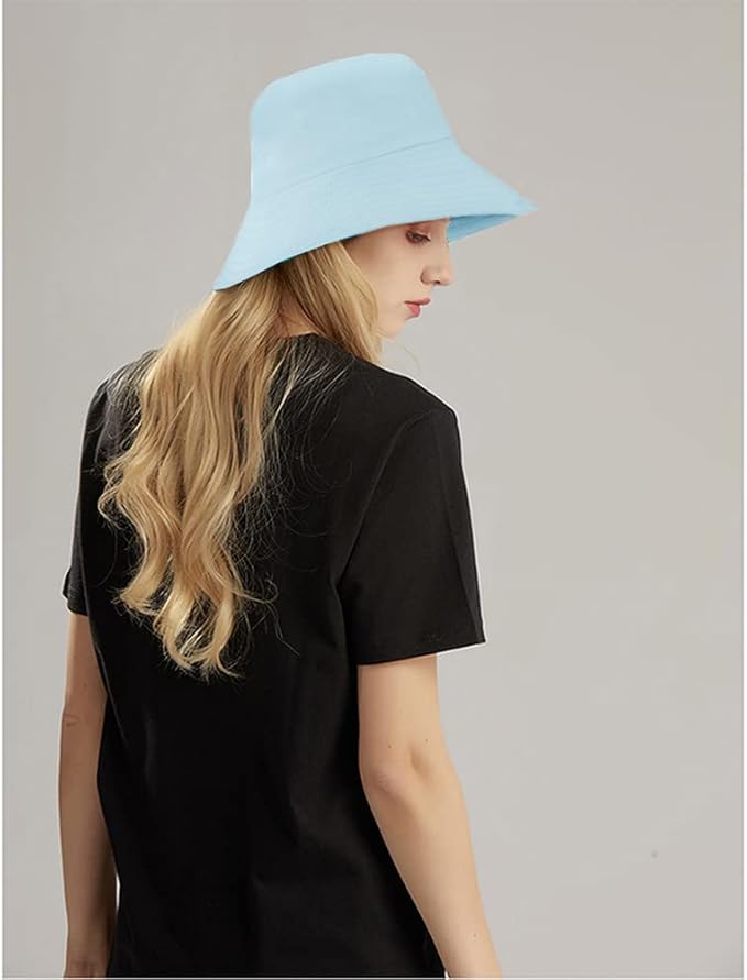 Malaxlx Unisex Bucket Hat Beach Sun Hat Aesthetic Fishing Hat for Men Women Teens, Reversible Double-Side-Wear
