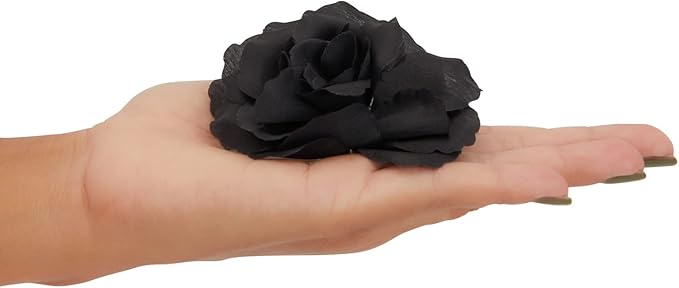 Bright Creations Black Artificial Roses Bulk - 3-Inch Stemless Foam Roses 50 Pack for Crafts & Home Decor