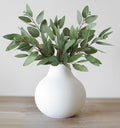 Carrot's Den White Round Vase - Minimalist Nordic, Japandi, Mid Century Modern Home Decor | Table Centerpiece, Wedding, Living Room, Bookshelf, Office, Modern Home, Entryway, Console (White)