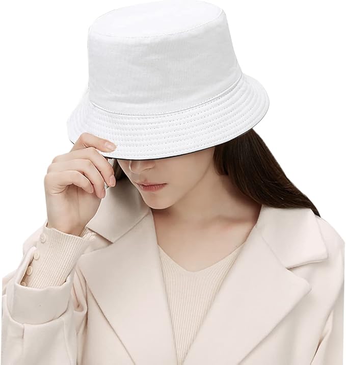 Malaxlx Unisex Bucket Hat Beach Sun Hat Aesthetic Fishing Hat for Men Women Teens, Reversible Double-Side-Wear
