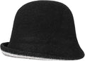 Women Warm Vintage Bucket Hats Fashion Fedora Cloche Cap Classic Felt Bowler Hat Outdoor Fall Winter