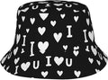 I Love U Bucket Hat Novelty Sun Hats Trendy Fisherman Cap for Men and Women