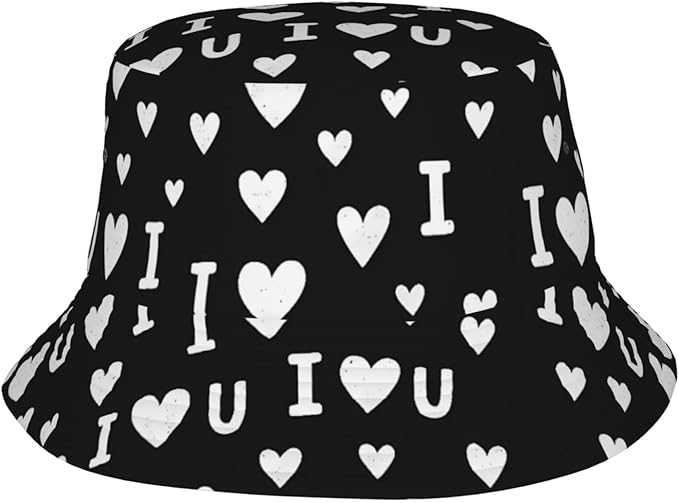 I Love U Bucket Hat Novelty Sun Hats Trendy Fisherman Cap for Men and Women