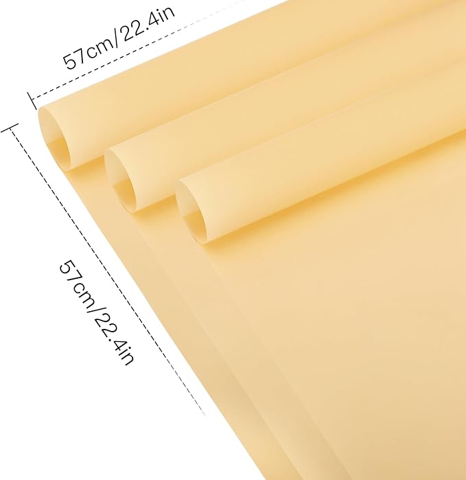 WRAPAHOLIC 20 Sheets Flower Wrapping Paper - 22.4 x 22.4 inch Pure Champagne Water-Resistant Floral Bouquet Wrapping Paper, Florist Supplies Packaging for Wedding Birthday Gift DIY