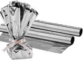 PMU (2 Gift Wrap Mylar Roll Metallic Silver 2-sided, 24 Inches X 8.3 Ft Roll 1.4 Mil Highly Reflective Mylar Film, Great for Gifts, Birthdays, Christmas, Baskets, Arts & Crafts