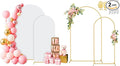 7.2FT, 6FT Arch Backdrop Stand with Cover Set of 2, Gold Metal Balloon Wedding Arch Frame with 8 Ground Stakes Stable for Outdoor Birthday Party Wedding Ceremony Bridal Baby Shower Decoration