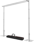10x10ft Pipe and Drape Backdrop Stand, Double Crossbar, Heavy Duty Adjustable Background Frame with Metal Base for Parties Photography Wedding Photoshoot Decoration