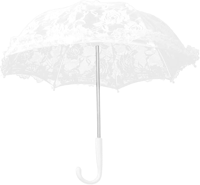 Yosoo Lace Wedding Umbrella Lace Embroidery Umbrella Bridal Party Craft Flowers Decoration Props Accessory for Wedding Party Celebration(51241 Light White)
