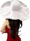 Oversized Sun Hats for Women Extra Large Wide Brim Beach Hat Foldable Roll up Floppy
