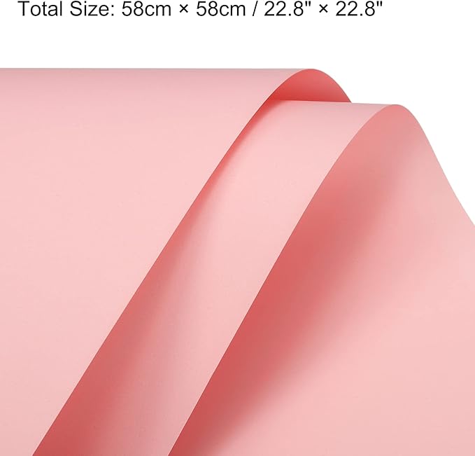 MECCANIXITY 10 Pcs Flower Wrapping Paper 22.8x22.8 Inch Waterproof Florists Wrapping Paper for Florist Bouquet Supplies, DIY Crafts, Gift/Gift Box Packaging Red Pink