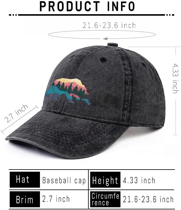 Negi Retro Baseball Cap Denim Hat for Women Female Washed Distressed Adjustable Dad Hats Unconstructed Cotton