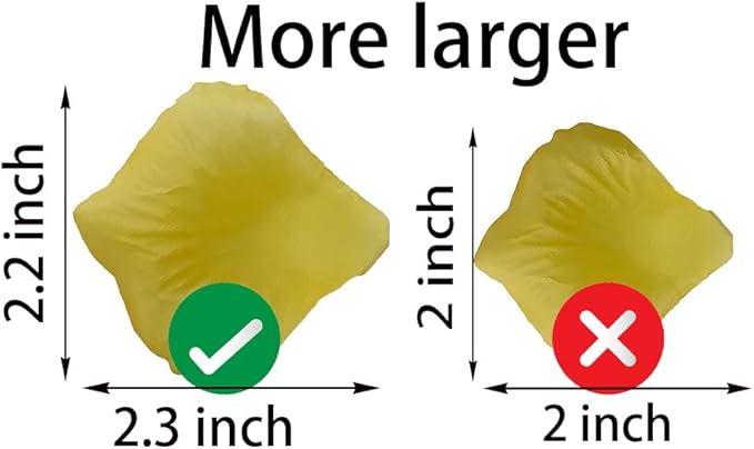 1500 PCS Separated Artificial Yellow Rose Petals for Romantic Night for him for her Set Faux Yellow Flower Petals for Flower Girl Weddings Valentine Day Party Romantic Decoration