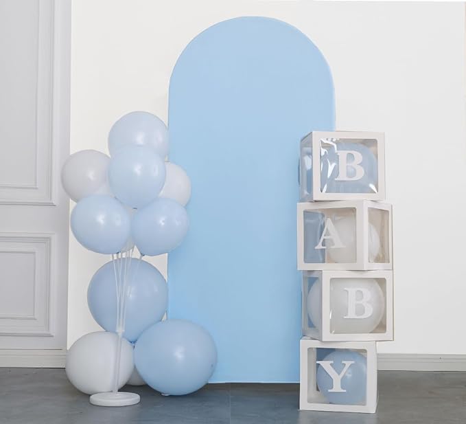 6FT Baby Blue Wedding Arch Cover, Baby Blue 6FT Arch Backdrop Covers for Gender Reveal, Light Blue ArchsBackdrop Covers, Chiara Backdrop Cover for Wedding Birthday Party Decor