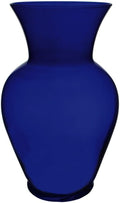Floral Supply Online 10 5/8" Cobalt Blue Spring Garden Vase and Flower Guide Booklet- Decorative Glass Flower Vase for Floral Arrangements, Weddings, Home Decor or Office.