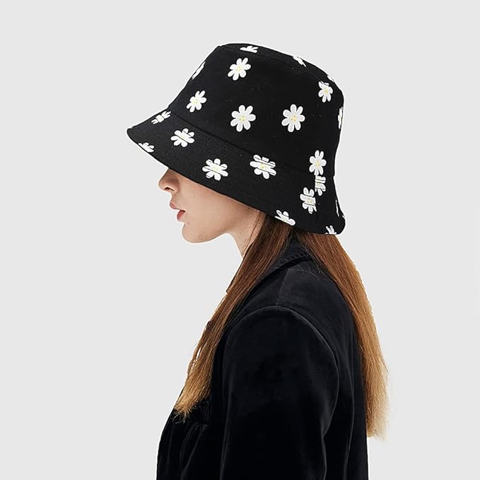 XYIYI Cute Bucket Hat Beach Fisherman Hats for Women, Reversible Double-Side-Wear