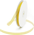 KMER LIFE 3/8 inch x 50 Yards Glitter Gold Ribbon, Sparkly Metallic Fabric Ribbons for Gifts Wrapping, Sewing, Party Decoration and DIY Crafts