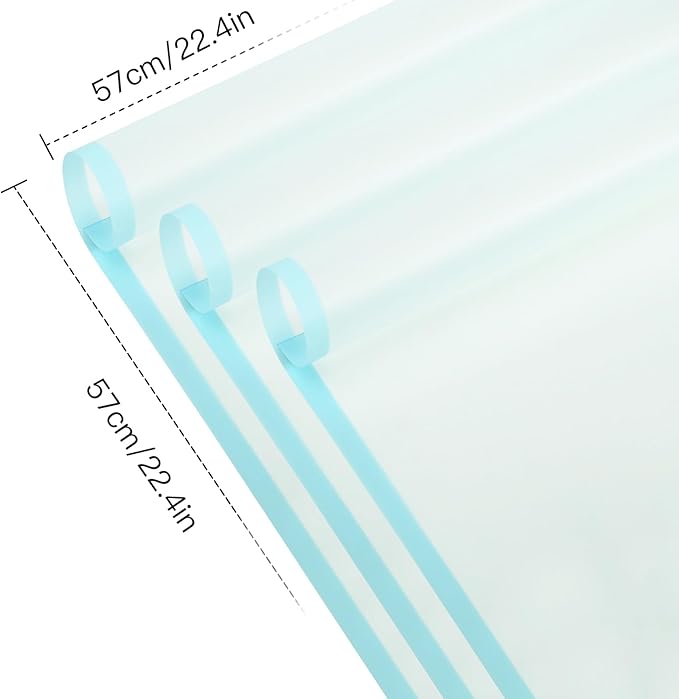WRAPAHOLIC 20 Sheets Flower Wrapping Paper - 22.4 x 22.4 inch Light Blue Border Water-Resistant Floral Bouquet Wrapping Paper, Florist Supplies Packaging Paper for Wedding Birthday Gift DIY