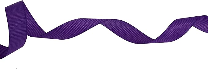 Solid Grosgrain Ribbon 25 Yard Each Roll 100% Polyester Woven Edge (3/8", Purple)