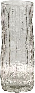 Clear Glass Vase Cylinder 7" Ribbed Thickened Flower Vase Crystal Vase for Modern Centerpieces Home Decor Living Room Bedroom Dining Table Office Wedding Decoration Gift (Clear)