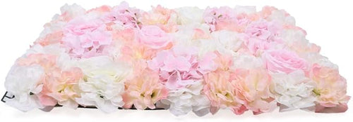 10Pcs 23.62"x 15.74" Artificial Flower Wall Panels,Flower Wall Mat Silk Flower Panels for Outdoor Garden Backyard Fence Fence Privacy Screen and Indoor Wall Decor(Light Pink,10Pcs)