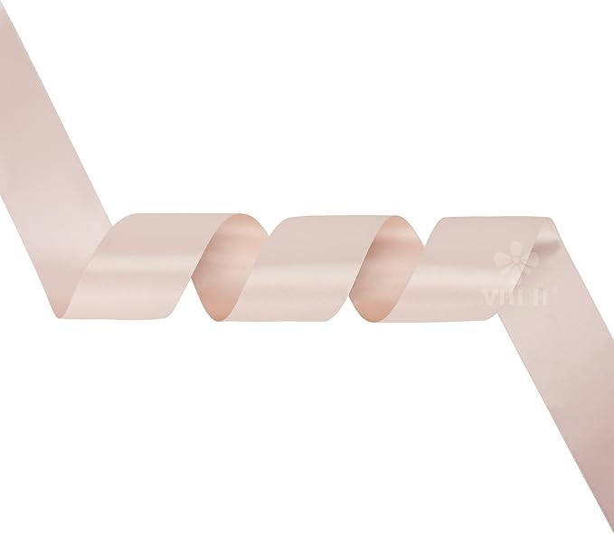 MEEDEE Rose Gold Satin Ribbon 2 Inch Rose Gold Ribbon Lux Double Faced Ribbons by 25 Yards Silk Satin Ribbons for Gift Wrapping, Wedding, Flower Bouquet, Holiday Decorating