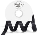 Satin Ribbon 5/8 Inch Black Double Faced - 25 Yards for Gift Wrapping DIY Bows Crafts Bridal Bouquet Cutting Ceremony Sewing Christmas Wedding Baby Shower Decoration Humphrey's Craft