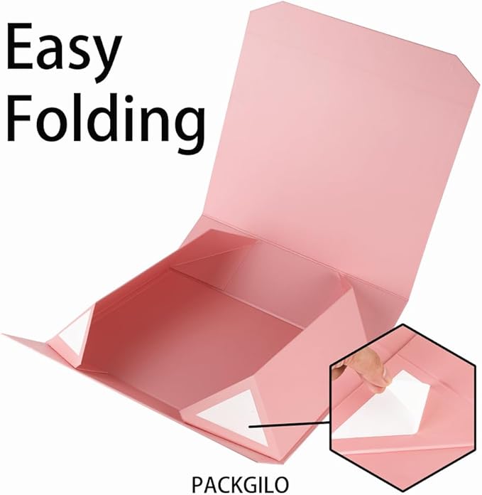 Pink Extra Large Gift Box with Lid 1 Pcs 19x16x6 Inches, Gift Box large Pink Gift Boxes for Presents Clothes Robe Wedding Dress Sweater,Reusable Foldable Bridesmaid Proposal Box（Matte）