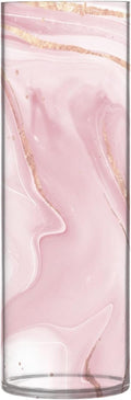 Vase Plastic Vase Elegant Cylinder Flower Vase Shatterproof Decorative Centerpiece for Home Table Office Weddings Events (11.8 x 3.9 in)