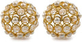 Modern Day Accents 3977 Facetas Perla 3" Gold Cristal & Pearl Spheres - Set of 2, Home Decor, Coffee Table Decor, Decorative Balls, Gem Sphere Ball, Modern Home Decor, Bowl fillers, Gemstone