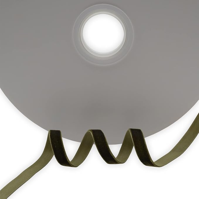 Nylon Velvet Ribbon Single Faced,3/8 Inch X 25Yards Spool (Moss Green)
