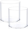 JYPS Flower Clear Vase Centerpiece for Home 1-Set of 2 Sizes, Wedding Party, Plastic Clear Cylinder Wide Vase for Flowers, Decorative Wide Mouth Vase for Decor, Centerpieces, Large Clear Container