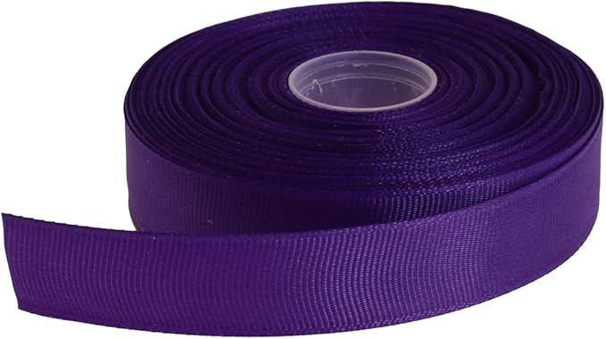 Solid Grosgrain Ribbon 25 Yard Each Roll 100% Polyester Woven Edge (3/4", Purple)