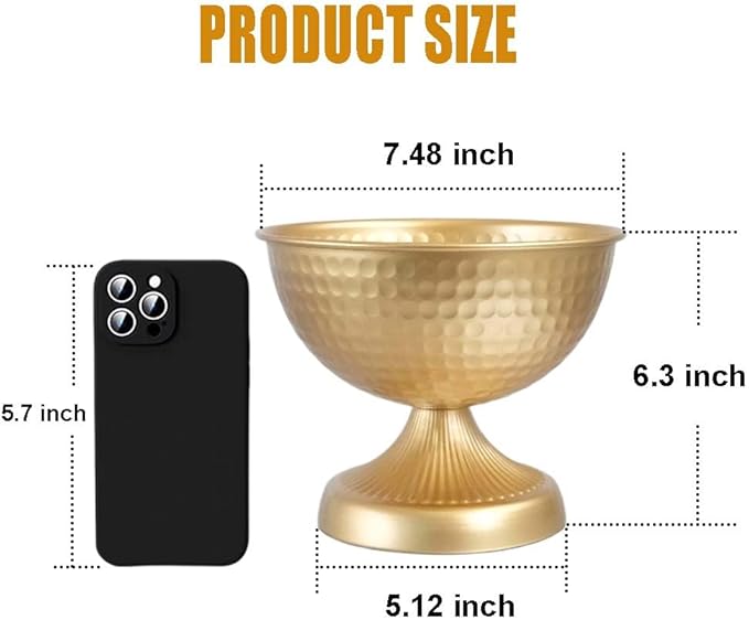 6.5 inch 10 pcs Brass Vase Bowl Gold Centerpieces for Tables Wedding Party Event Gold Accent Decorative Bowl Vintage Style