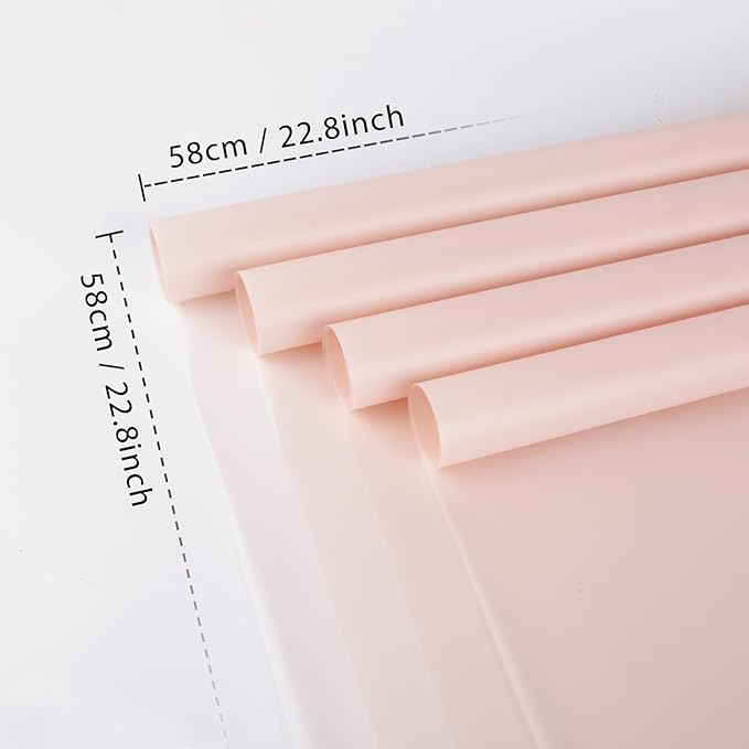 NESCCI 20 Sheet Flower Wrapping Paper - Waterproof Floral Bouquet Wrapping Paper, Florist Supplies Packaging Paper for Wedding Birthday Gift DIY (Water Pink)