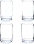 Enova Floral Set of 4 Clear Glass Cylinder Vase, 4W x 6H Inches Round Flowers Vase, Pillar Candle Floating Candle Holders Vase, Small Floral Glass Vase for Home Office Decor, Wedding Centerpiece