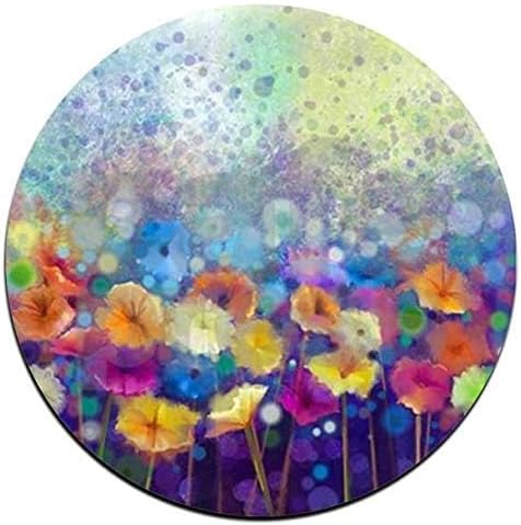 Watercolor FlowersRound Coaster Set - Made of Recycled Rubber - Set of 4