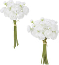 IPOPU Ranunculus Artificial Flowers 2 Bouquets Small White Flowers 12PCS Faux Ranunculus Flowers White for Vase Filler Bouquet Wedding Decor Bridal Shower Floral Filler Flowers Centerpieces (White)