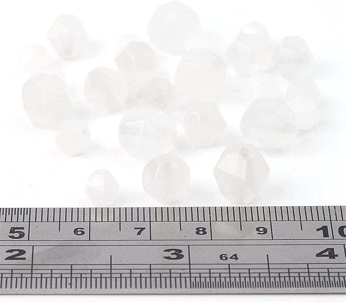 Faceted Natural White Agate Stone Round Beads 6mm 36cm/Strand for Jewelry Making