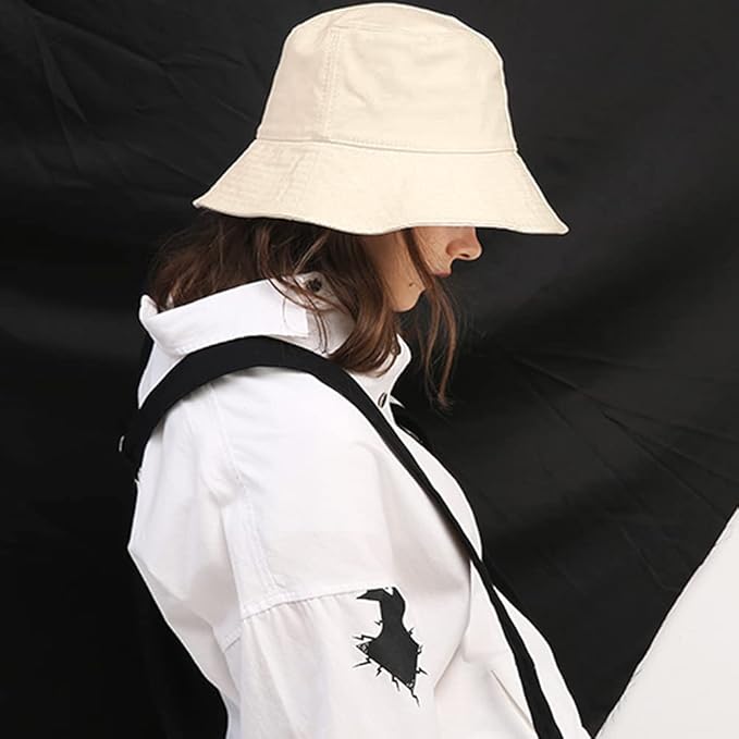 Malaxlx Unisex Bucket Hat Beach Sun Hat Aesthetic Fishing Hat for Men Women Teens, Reversible Double-Side-Wear