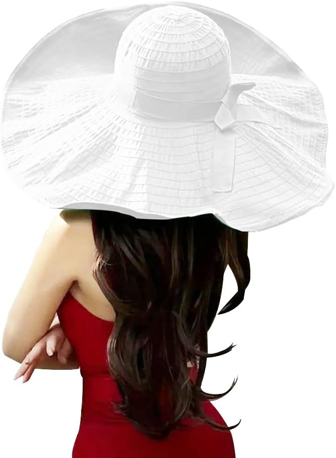 Oversized Sun Hats for Women Extra Large Wide Brim Beach Hat Foldable Roll up Floppy