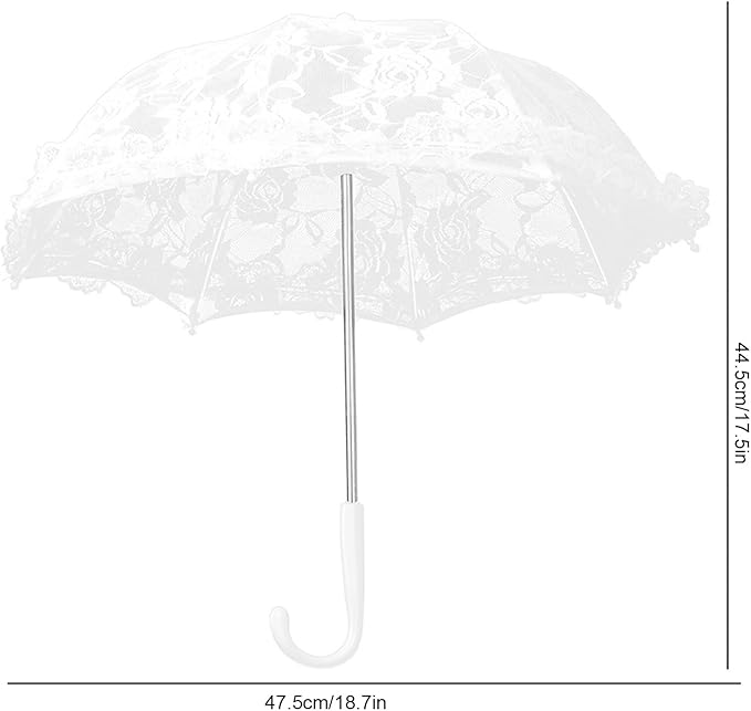 Yosoo Lace Wedding Umbrella Lace Embroidery Umbrella Bridal Party Craft Flowers Decoration Props Accessory for Wedding Party Celebration(51241 Light White)