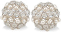 Modern Day Accents 3877 Facetas Perla 3" Silver Cristal & Pearl Spheres - Set of 2, Home Decor, Coffee Table Decor, Decorative Balls, Gem Sphere Ball, Modern Home Decor, Bowl fillers, Gemstone