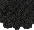 Artificial Rose Flower Heads, 100pcs Black Fake Roses Artificial Flower Foam Rose Heads for DIY Wedding Bouquets Centerpieces Arrangements Party Baby Shower Home Decor (Stemless, Black)