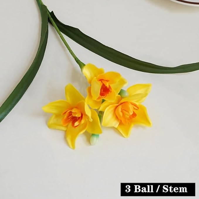 Artificial Flowers for Vases 20.5 Inch 10 Stems，Silk Dried Fake Mums Bouquet Indoor Faux Floral Arrangements for Decoration (Yellow-a)