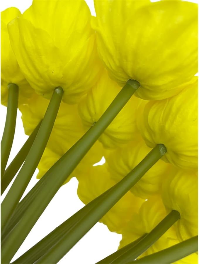 14Pcs Real Touch Anemone Poppy Bouquet for Artificial Flower Decor Kitchen Table Centerpiece Vase Home Greenery Wedding Holding Flowers Backdrop Arch Wall (Yellow)