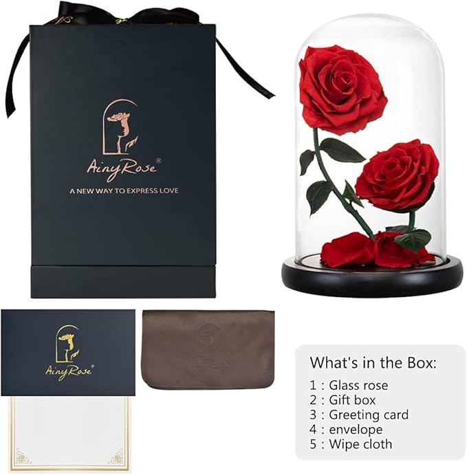 Gifts for Women Forever Preserved Red Rose,Birthday Valentines Day Gift with Red Eternal Flower in Glass Dome,Gifts for Valentine's Day Mothers Day Christmas Anniversary Birthday (#red)