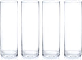 Enova Floral Clear Glass Flower Vase, 4W x 12H Inches Cylinder Vase, Pillar Candle Floating Candle Holders, Tall Cylinder Glass Vase for Flowers, Round Glass Vase for Home Decor, Wedding (Pack 4)